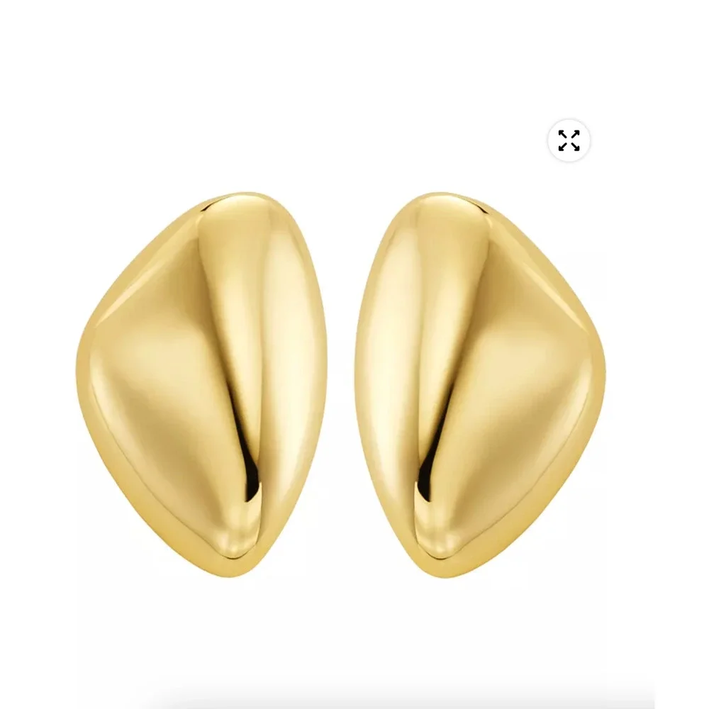 Michael Kors Metallic Muse Brass Pebble Statement Earrings - NWT